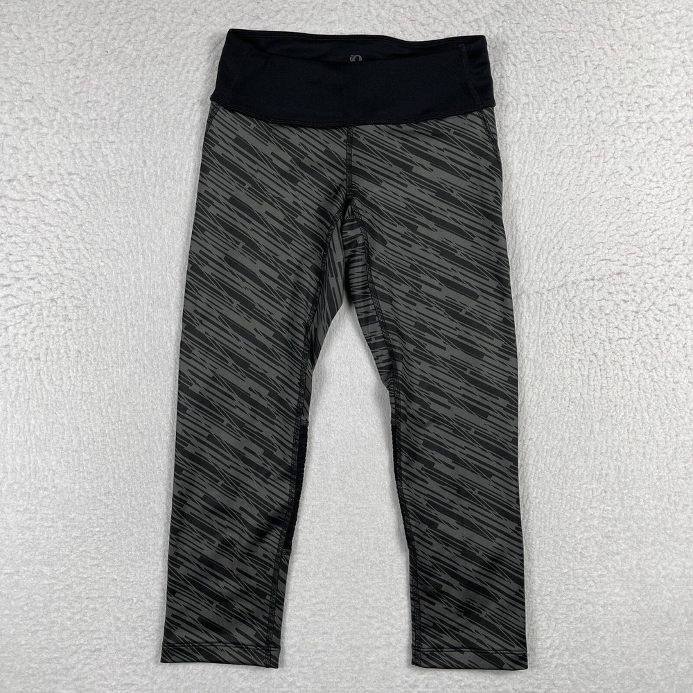 Pearl Izumi Leggings Womens Small Gray Black Capri Crop Cycling Gym Yoga Workout